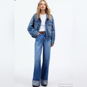 Madewell Light Blue High-Rise Super Wide-Leg Jeans - Size 24W